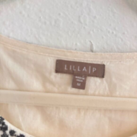 Lilla P Shift Dress with Black Embroidery Size Medium - Picture 2 of 7